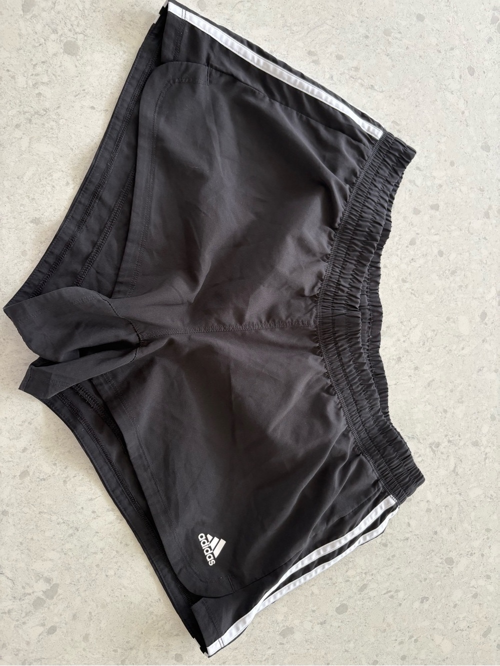 Adidas Black Running Shorts with White Stripe
